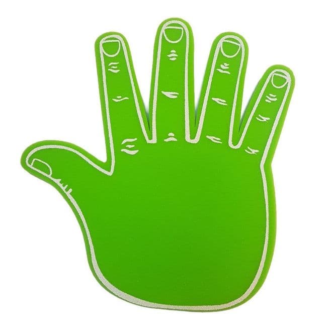 Wholesale Big Foam Hands in Green (45cm) - Bulk Buy High Five Hand UK
