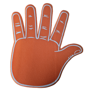 Big Foam Hands in Orange (40cm) - Bulk Buy High Five Hand UK
