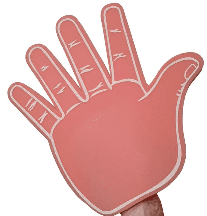 Big Foam Hands in Pink (40cm) - Bulk Buy High Five Hand UK