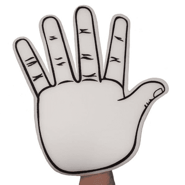 Big Foam Hands in White (40cm) - Bulk Buy High Five Hand UK