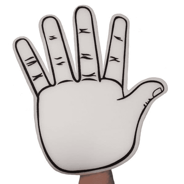 Wholesale Big Foam Hands in White (45cm) - Bulk Buy High Five Hand UK