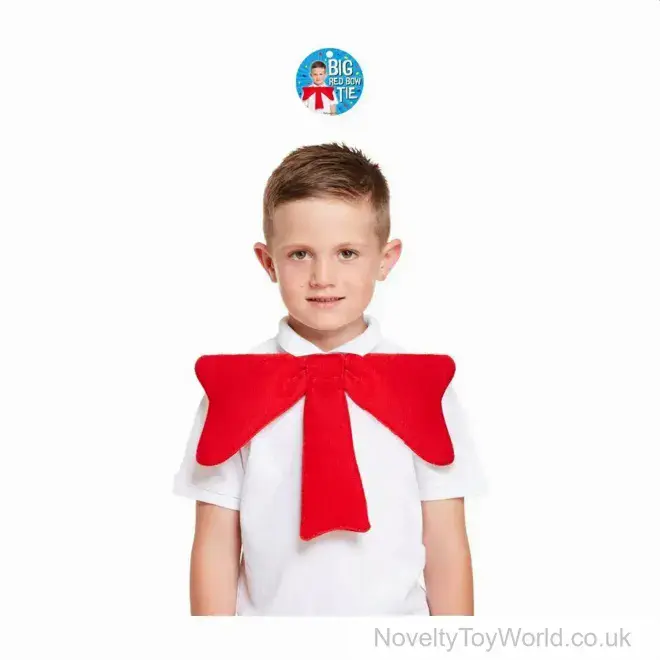 Big Red Bow Tie Fancy Dress Accessory - 34cm | Wholesale Dress Up UK
