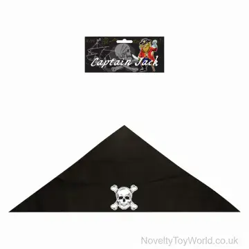 Black Pirate Skull & Crossbones Bandana - Adult Size