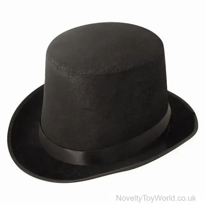 Black Soft Velour Top Hat - Adult | Low Price Bulk Buy Fancy Dress