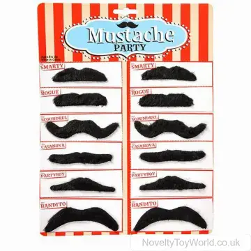 Black Stick on Fancy Dress Party Moustache