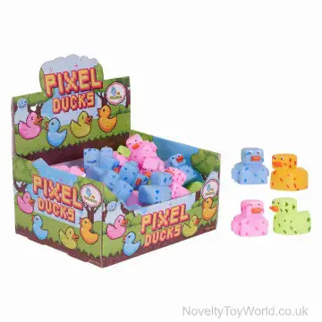 Block Head Pixel Novelty Rubber Ducks (5cm)