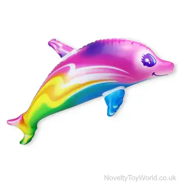 Blow Up Multicoloured Dolphin Inflatable (87cm)