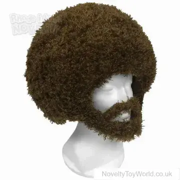 Bob Ross Artist Wig & Beard Hat - Adult Size