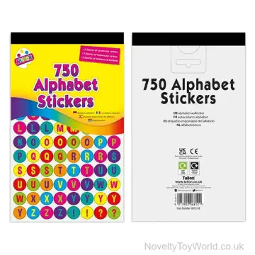 Book of 750 Alphabet Stickers - Assorted Colours