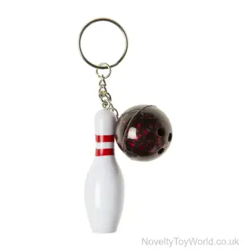 Bowling Pin & Ball Novelty Keyring (7cm)
