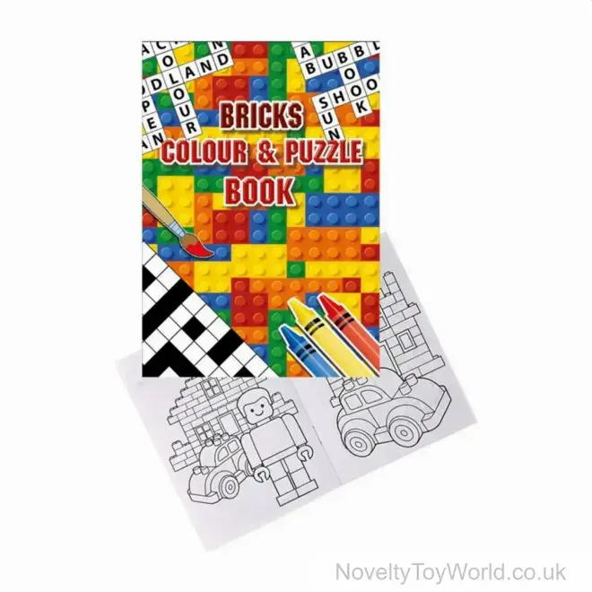 Bricks & Characters Colouring and Puzzles Book - A6 | Party Bag Fillers UK