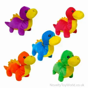 Bright Colour Baby Dinosaur Soft Plush Toy  - 5 Assorted (19cm)