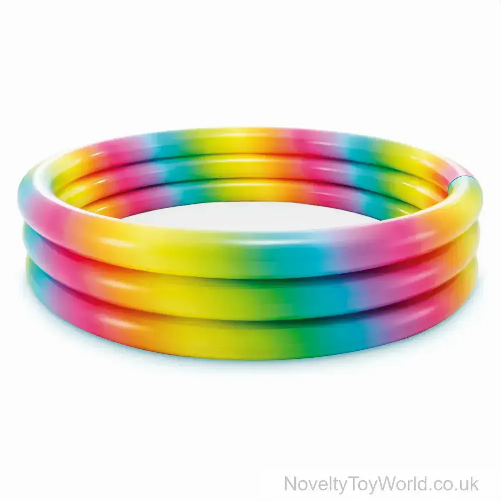 Bright Colour Rainbow Intex Paddling Pool (168cm) | Wholesale Summer Fun