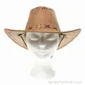 Brown Cowboy Hat Faux Leather Microsuede Assorted - Adult Size | Bulk Buy Hats