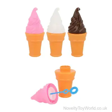 Bubble Ice Cream Tub With Wand (50ml) (14cm) - 3 Assorted