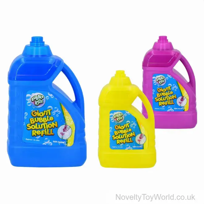 1.8 Litre Bubble Solution - Bubble Refill with Funnel | Bulk Buy Large Bottle of Bubble Liquid