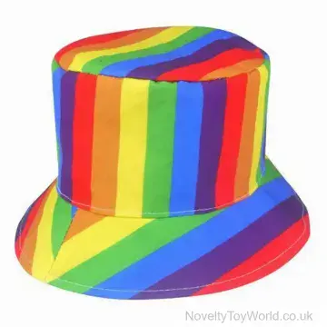 Bucket Hat Bright Rainbow Pride Colours - Adult