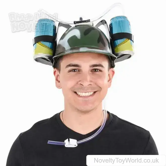 Camo Drinking Helmet For Festivals - Adult Size | Wholesale Funny Hats UK