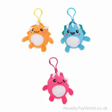 Cartoon Dinosaur Soft Plush Toy Bag Clip - 3 Assorted (8cm)