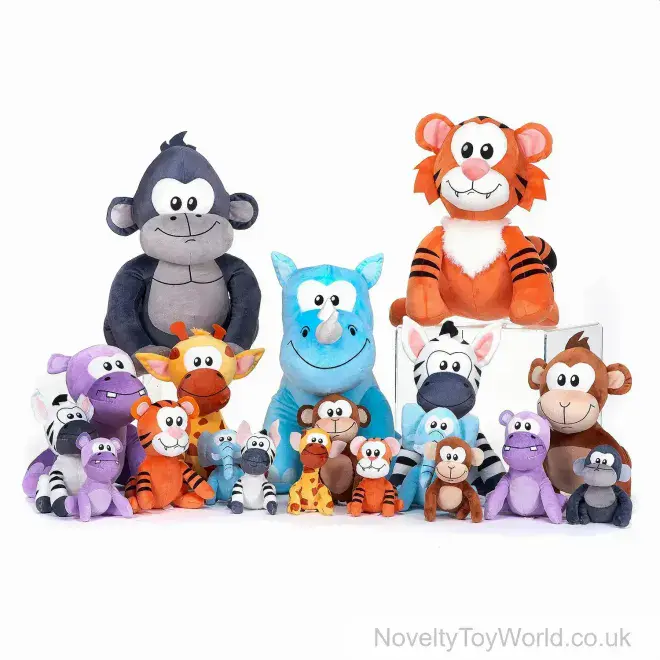 Cartoon Zoo Animal Soft Toy (15cm) - 5 Assorted | Wholesale Plush Toys UK