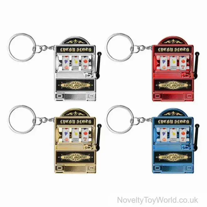 Casino Slot Fruit Machine Keyring (5.5cm) | Novelty Keychains