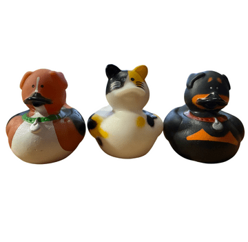 Cat & Dog Character Novelty Rubber Ducks (5cm)