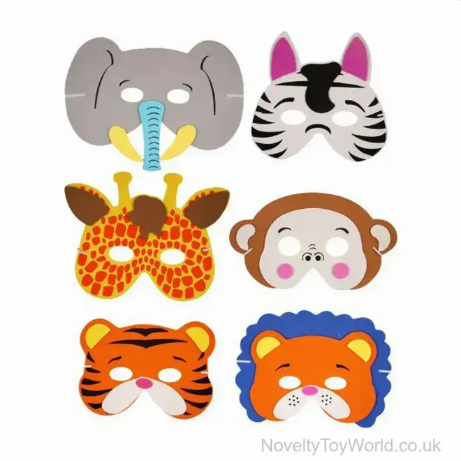 Wholesale | Child's Foam Zoo Animal Masks - Fancy Dress Party (19cm)