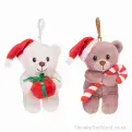 Christmas Bear Soft Toy Bag Clip (13cm) | Bulk Buy Xmas Toys For Kids