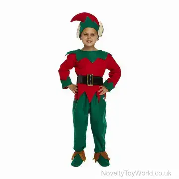 Christmas Elf Fancy Dress Party Costume - Child (7-9 Years)