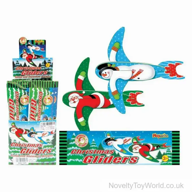 Christmas Foam Gliders - Santa & Snowmen (20cm) | Wholesale Stocking Fillers