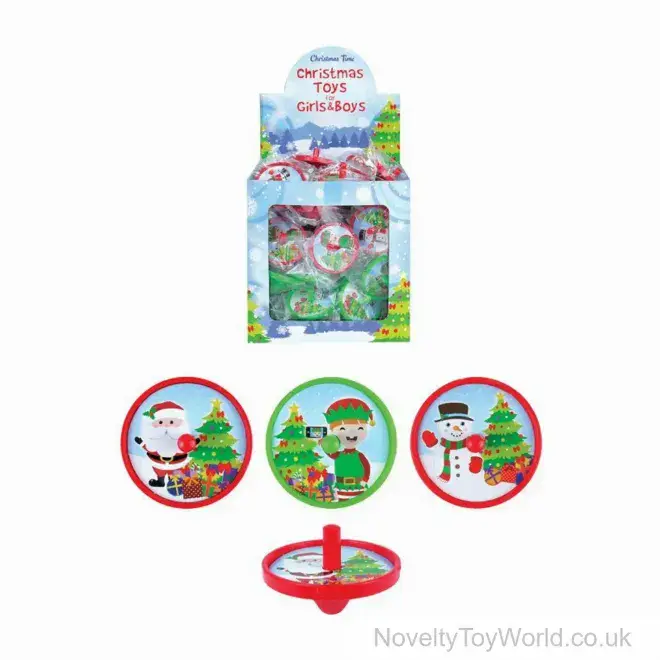 Christmas Spinning Top (4cm) | Wholesale Xmas Party Bag Toys UK