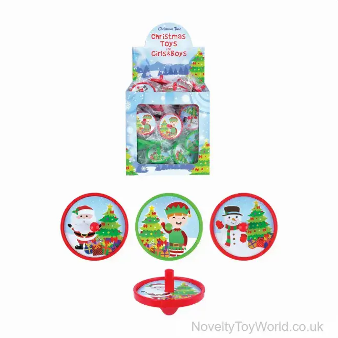 Christmas Spinning Top (4cm) | Wholesale Xmas Party Bag Toys UK