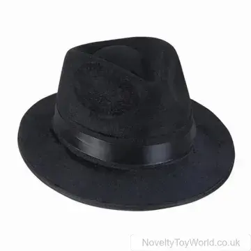Classic Black Fedora Hat - Adult