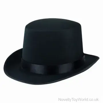 Classic Black Satin Top Hat - Adult