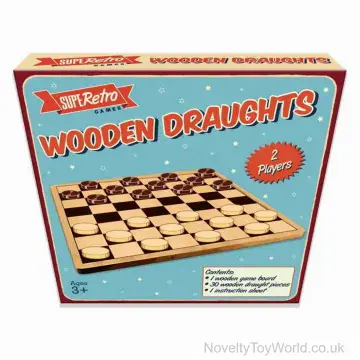 Classic Wooden Draughts Game Set in Box (26cm)