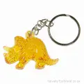 Clear Acrylic Triceratops Dino Keyring (4.5cm) | Bulk Dino Party Bag Toys