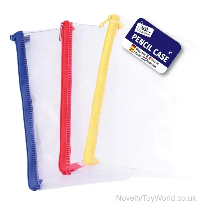 Clear Pencil Case For Exams (20cm) | Wholesale Pencil Cases & Stationery UK