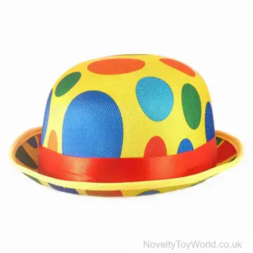 Clown Brightly Coloured Novelty Bowler Hat - Adult