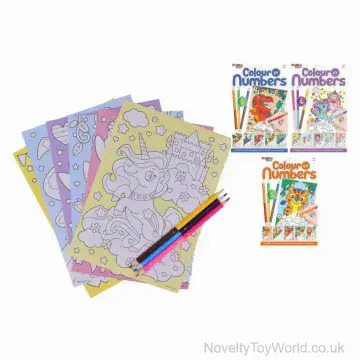 Colour By Numbers Pack - 3 Assorted (27cm)