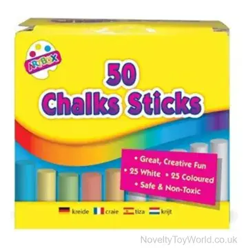Colour & White Chalk Assortment - 50 piece