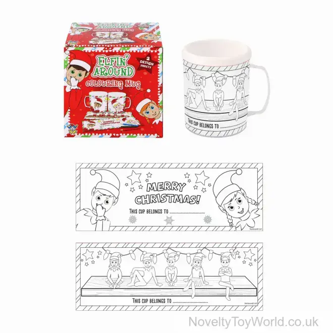 Colour Your Own Elf Xmas Mug - 2 Assorted (Boxed) | Wholesale Toys
