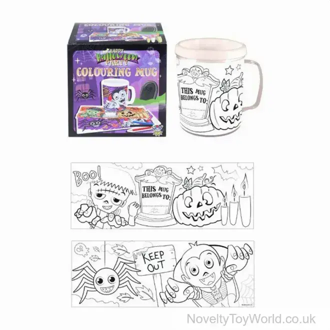 Colour Your Own Halloween Mug - 2 Assorted | Wholesale Halloween Gifts UK