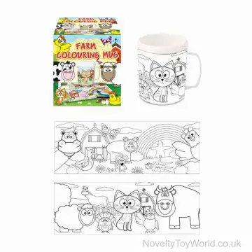 Colour Your Own Novelty Farm Animal Mug - 2 Assorted