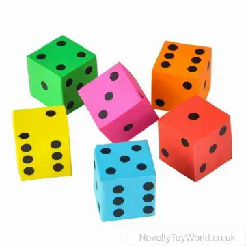 Coloured Dice Erasers Rubbers (2cm)