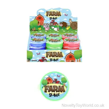 Coloured Farm Animal Tub Of Slime (7cm)