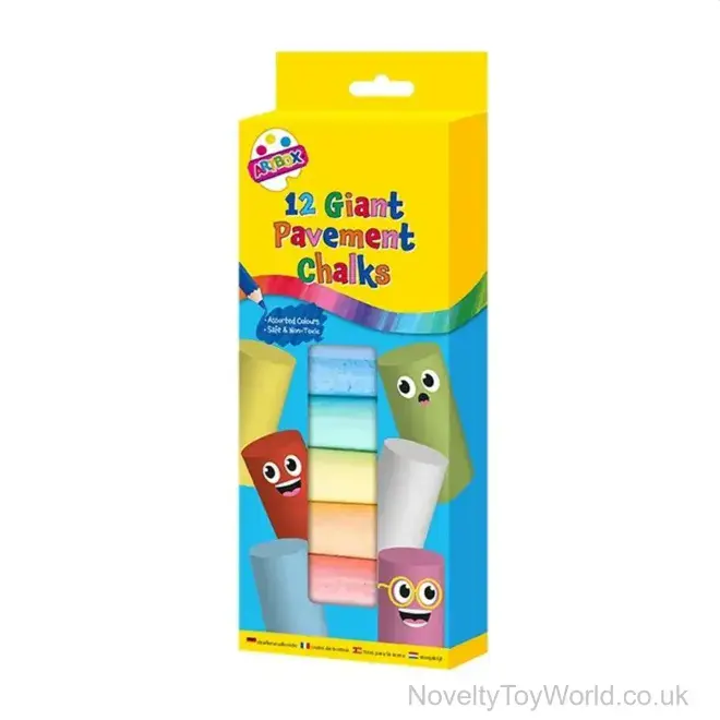 Coloured Giant Pavement Sidewalk Chalk (12 pack) | Bulk Playground Supplies