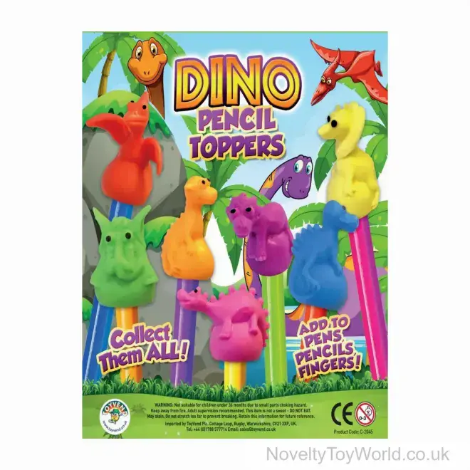 Wholesale | Colourful Dinosaur Pencil Toppers - 35mm Small Vending Capsule