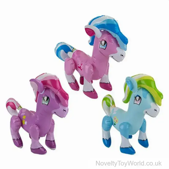 Colourful Inflatable Unicorn Toy - Assorted Colours (65cm)