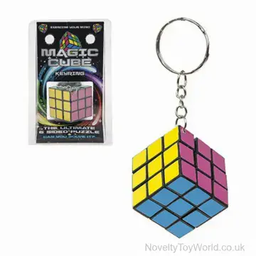 Colourful Mini Puzzle Cube Keyring - 3cm