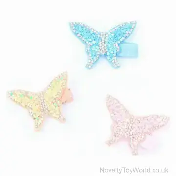 Colourful Sparkly Butterfly Hair Clips (3.5cm)